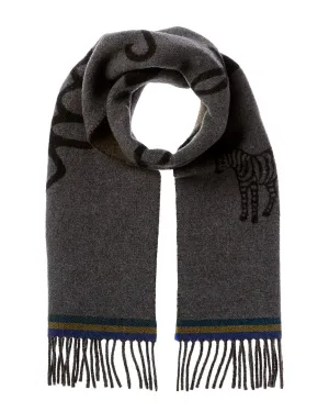 PS by Paul Smith Zebra Logo Wool-Blend Scarf