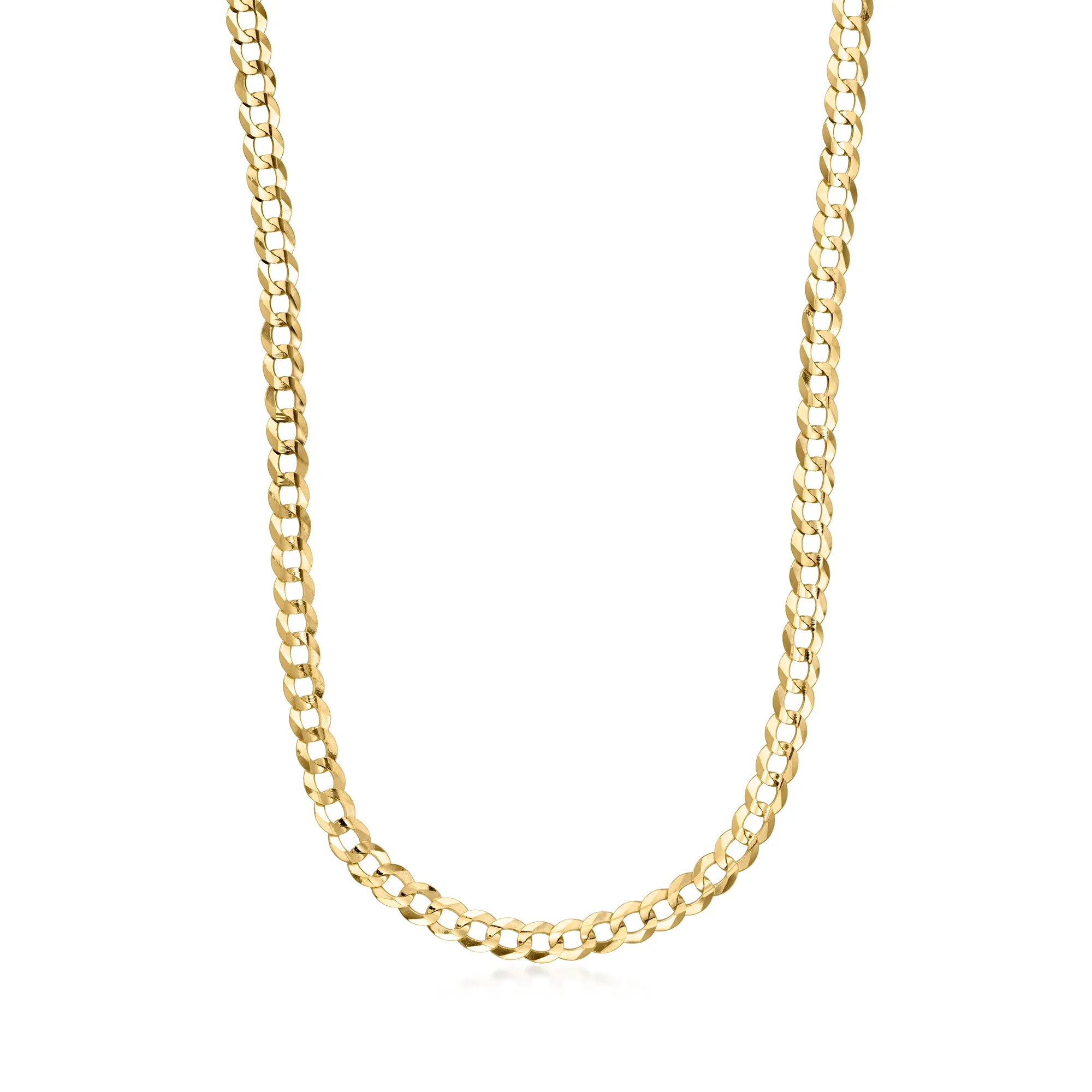 Ross-Simons Men's 3.6mm 14kt Yellow Gold Curb Link Necklace