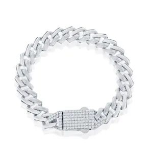 Sterling Silver 9mm Monaco Bracelet w/Micro Pave CZ Lock