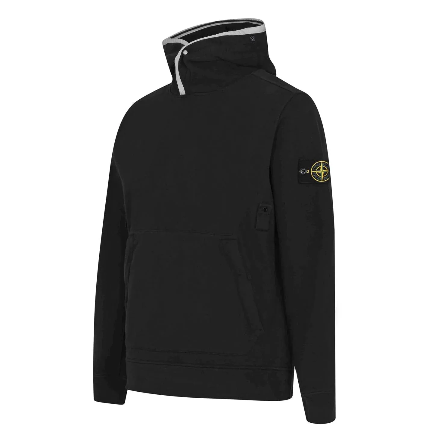 Stone Island Black Contrast Piping Hoodie