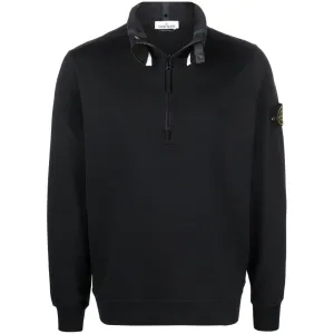 Stone Island Black Half Zip Sweatshirt