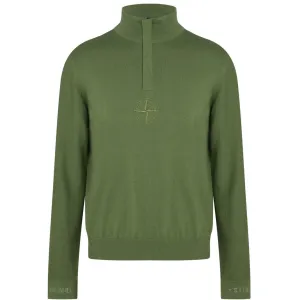 Stone Island Khaki Half Zip Sweatshirt