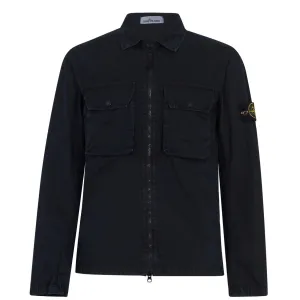 Stone Island Navy Double Pocket Zip Overshirt
