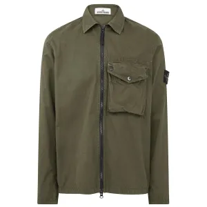 Stone Island Olive Zip Pocket Overshirt