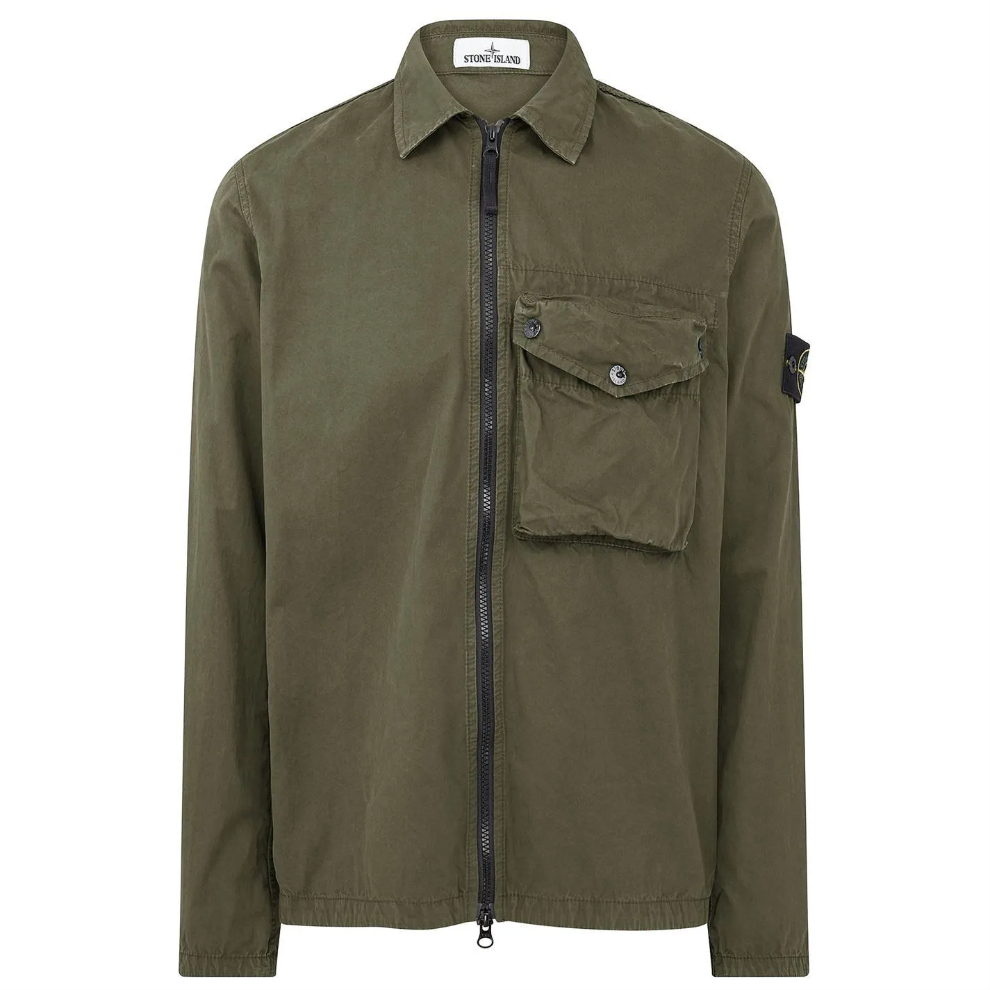 Stone Island Olive Zip Pocket Overshirt