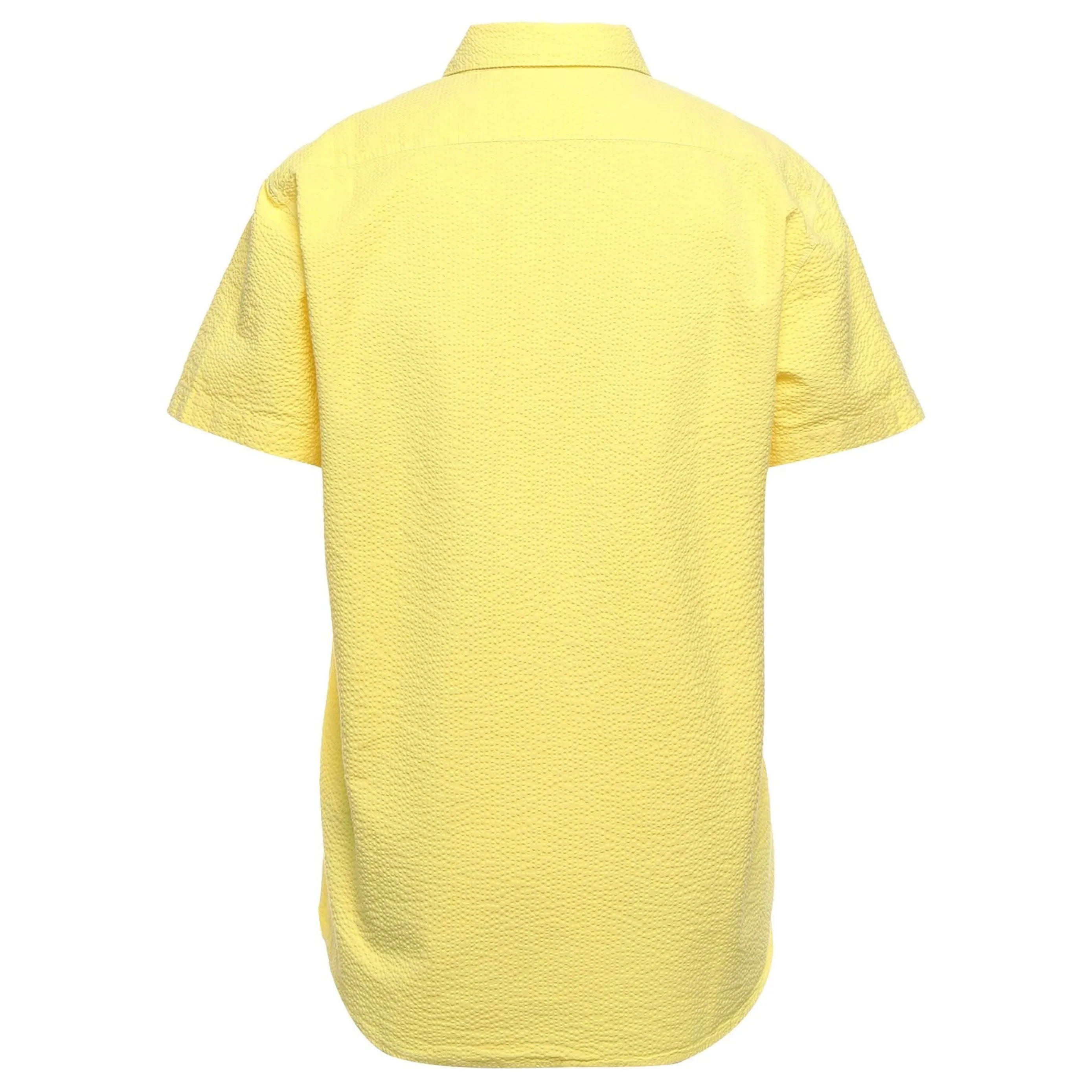 Stone Island Yellow Seersucker Short Sleeve Shirt