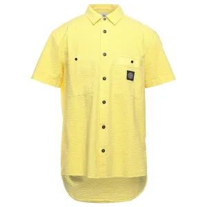 Stone Island Yellow Seersucker Short Sleeve Shirt