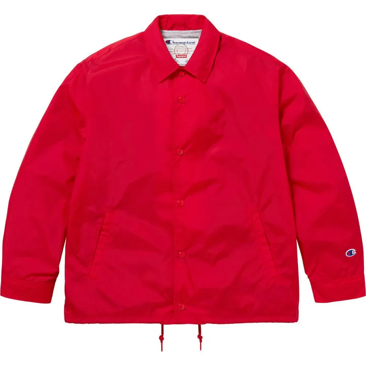 Supreme x Champion Red Coach Jacket
