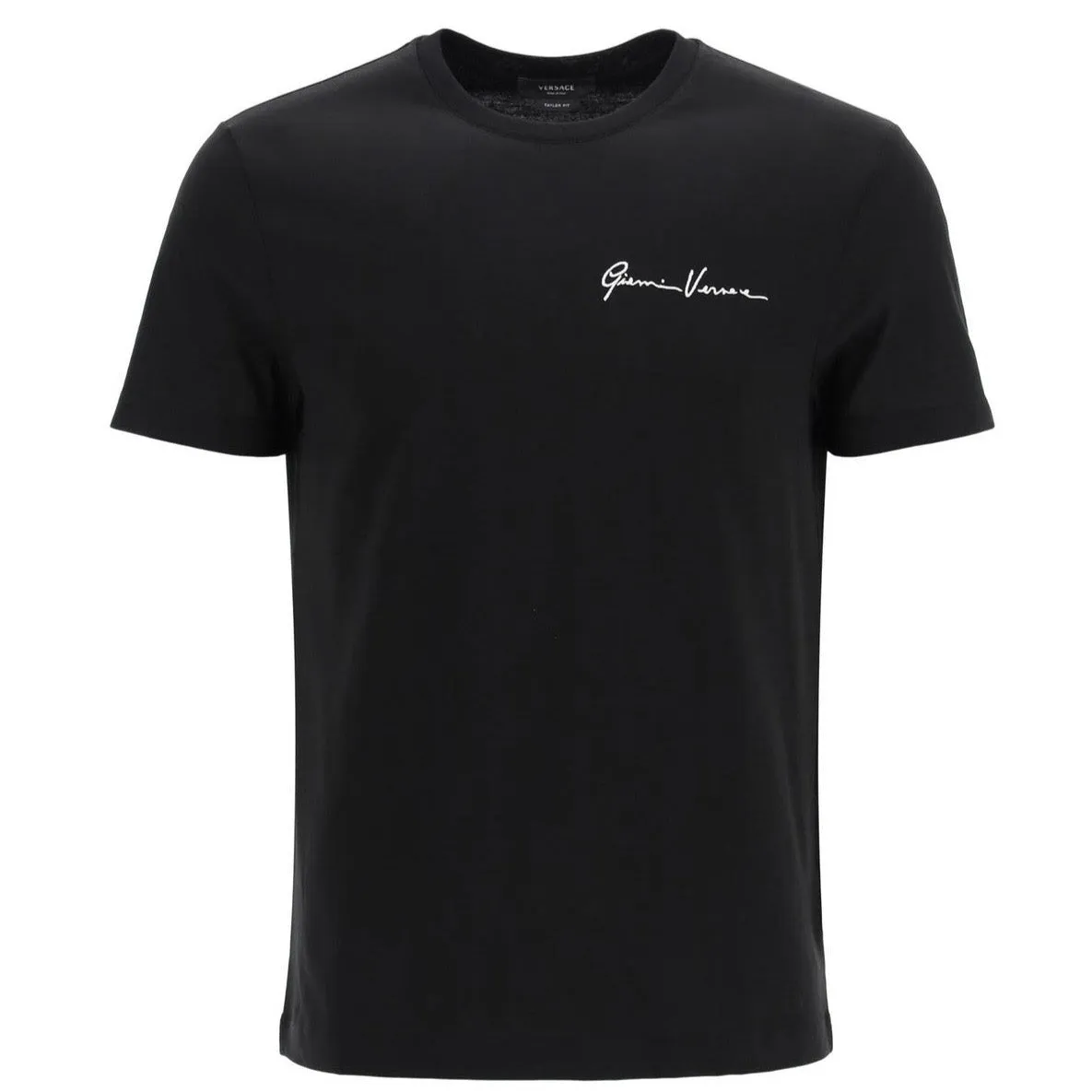 Versace Black Signature Embroidered T-Shirt