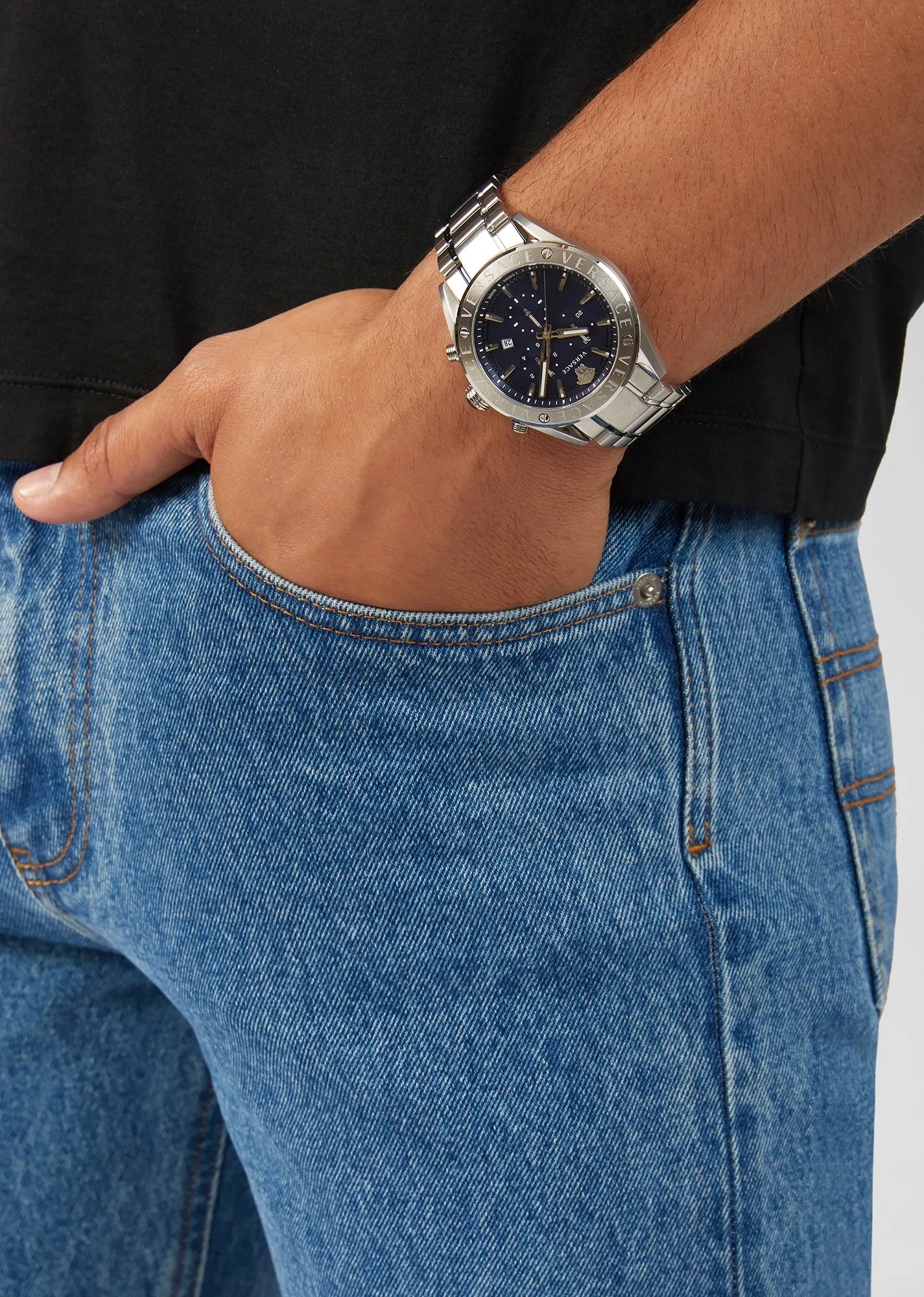 Versace Men's 44mm Stainless Steel Watch VEHB00519