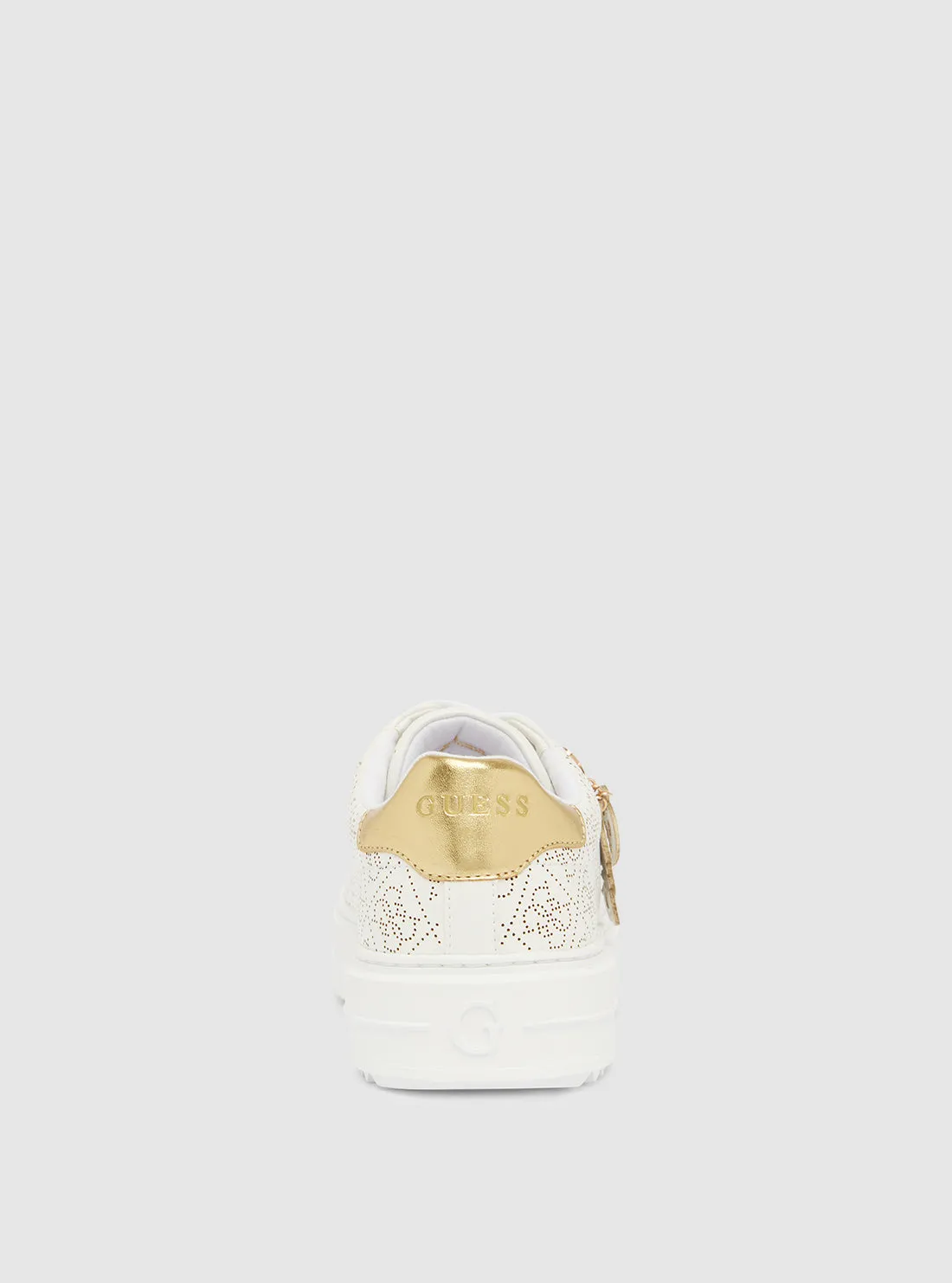 White Denesa Low-Top Platform Sneakers Guess
