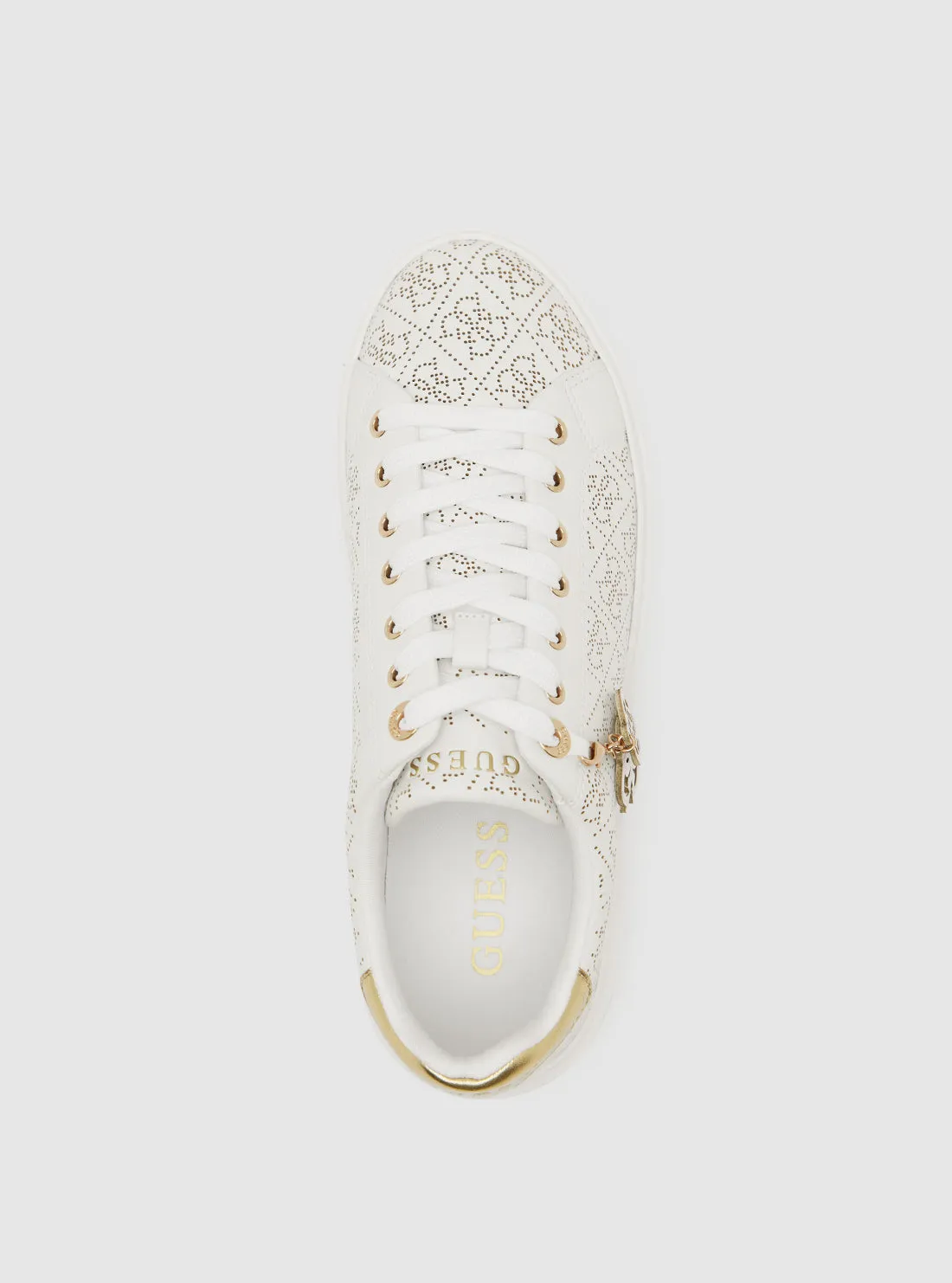 White Denesa Low-Top Platform Sneakers Guess