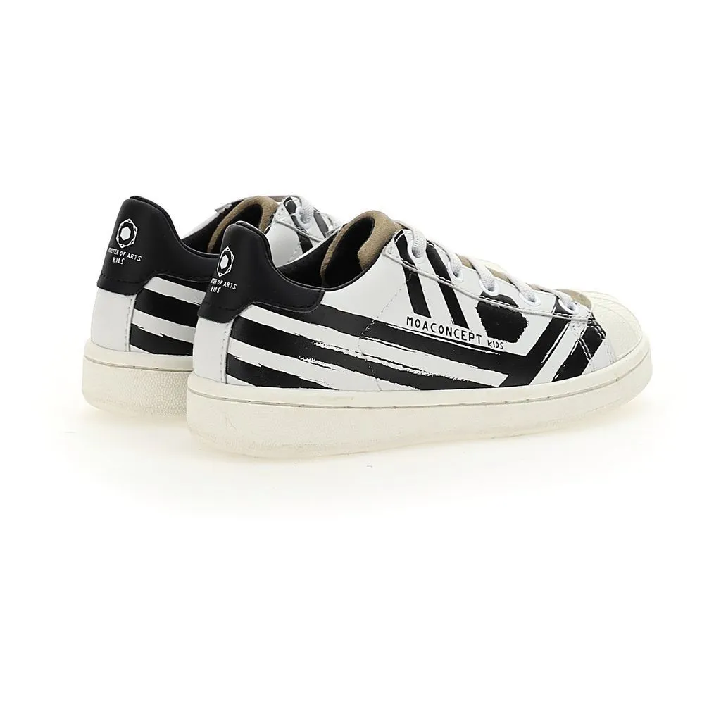White Striped Sneakers